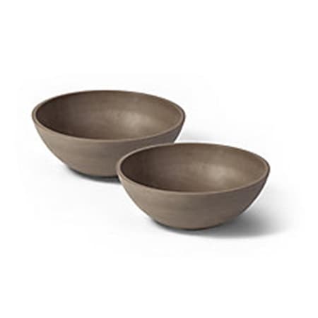 Algreen 4.5 x 12 x 12 in. Valencia Planter Bowl, Textured Taupe, 2PK 13832